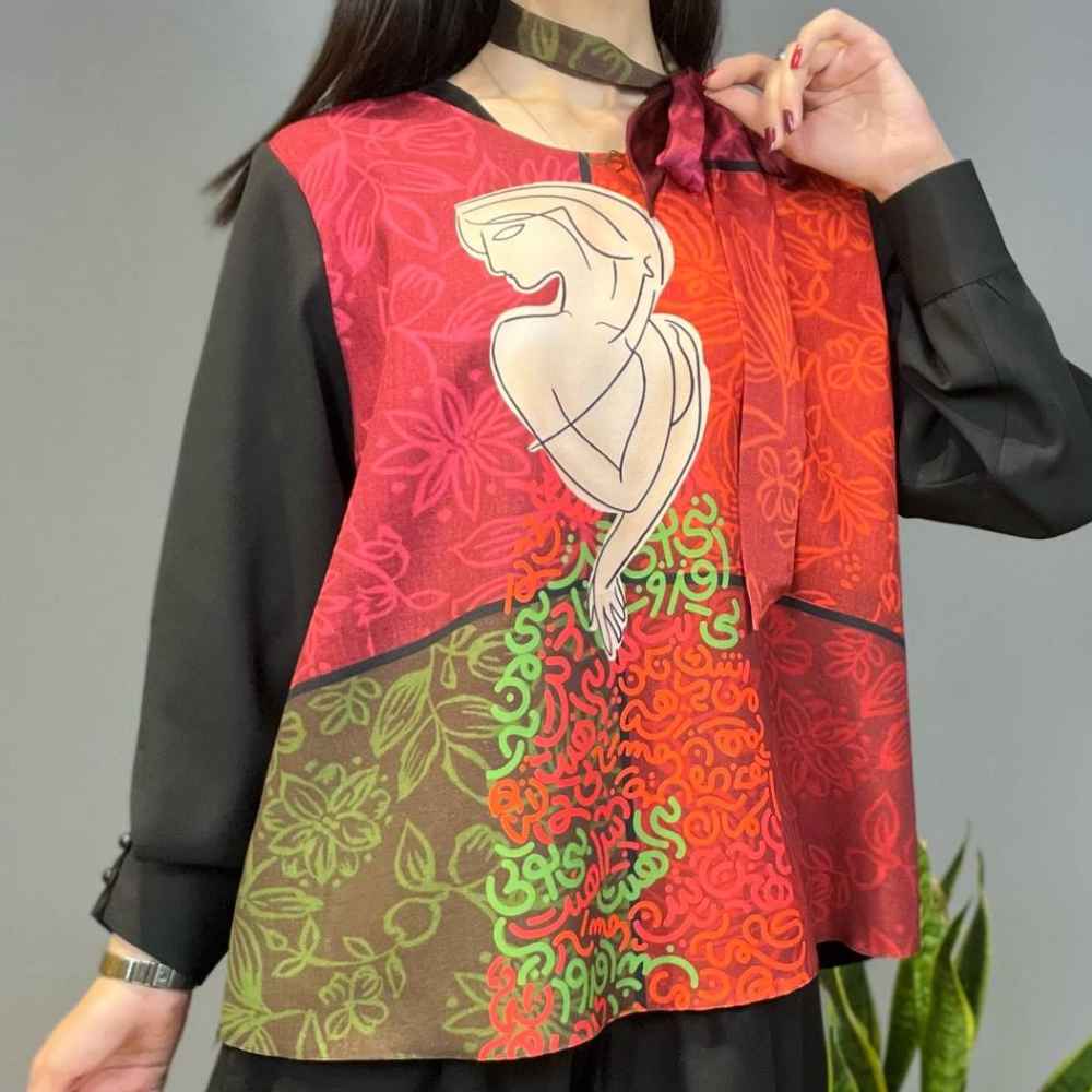 Perzische Tuniek Daam — Damestop — Rood — Perzisch Design
