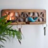 Decoratieve houten wand-sleutelhouder met ontwerp Parandeh