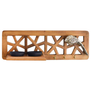 Decoratieve houten wand-sleutelhouder met ontwerp Yara