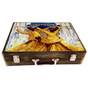 Houten geschenkdoos met Perzische Sama-dans