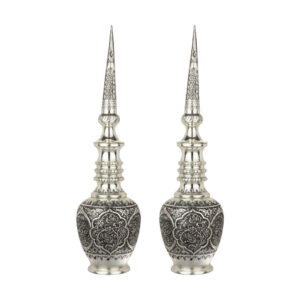 Decoratieve koperen fles handgemaakt Perzisch gegraveerd Alma (2x)