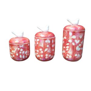 Ceramische potten set – Birds (3x)