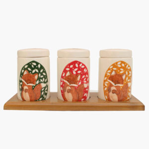 Ceramische potten set – Fox (3x)