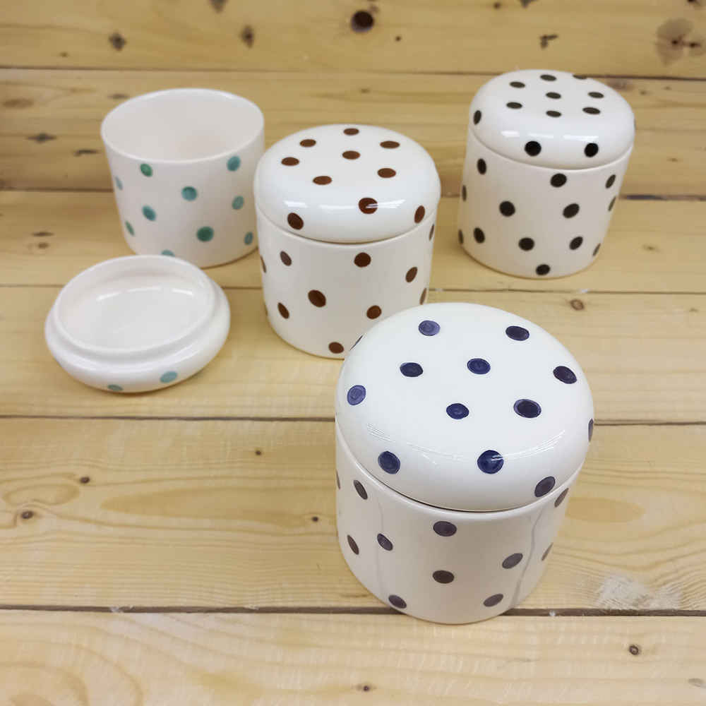 Ceramische potten set – Polka Dots (3x)