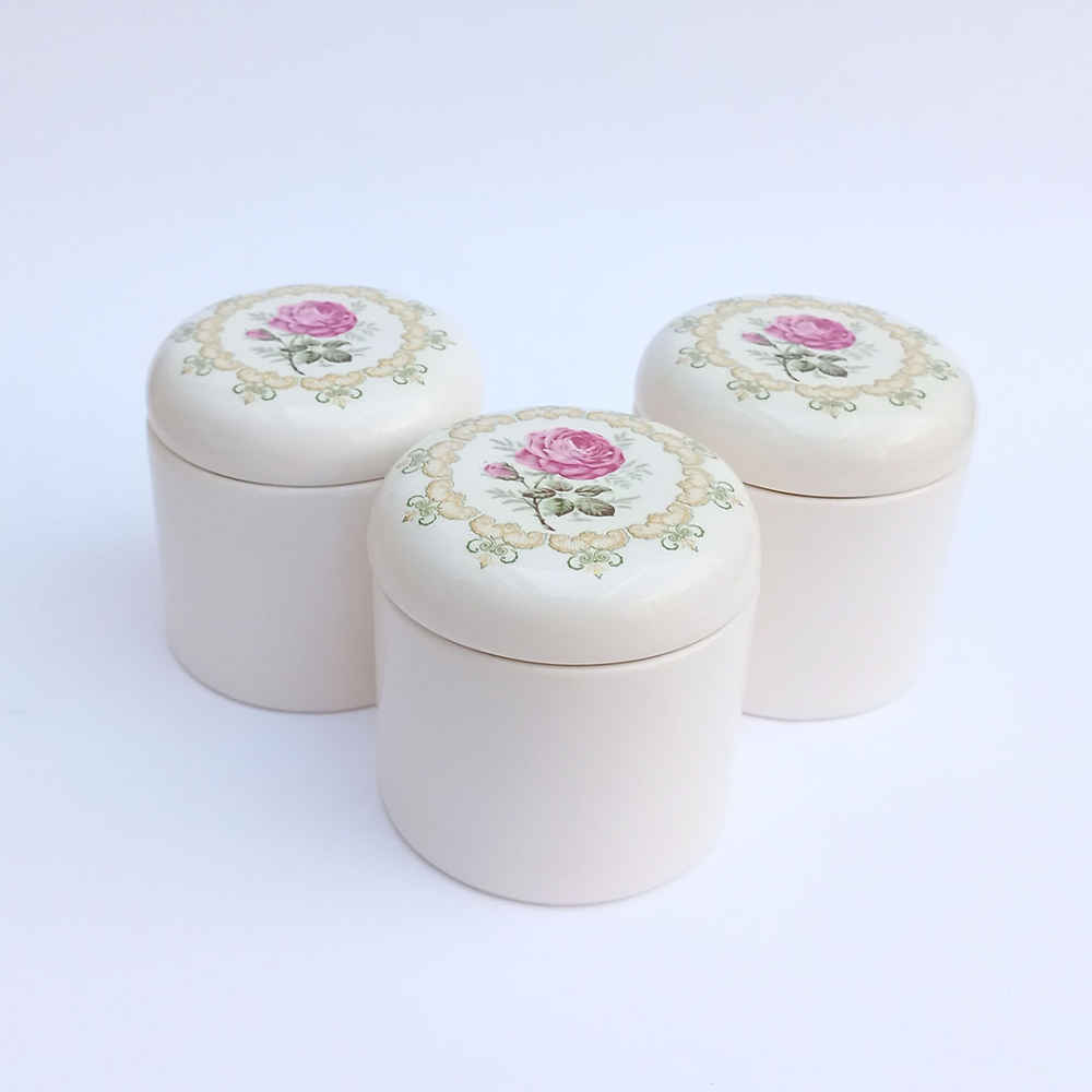 Ceramische potten set – Rose (3x)