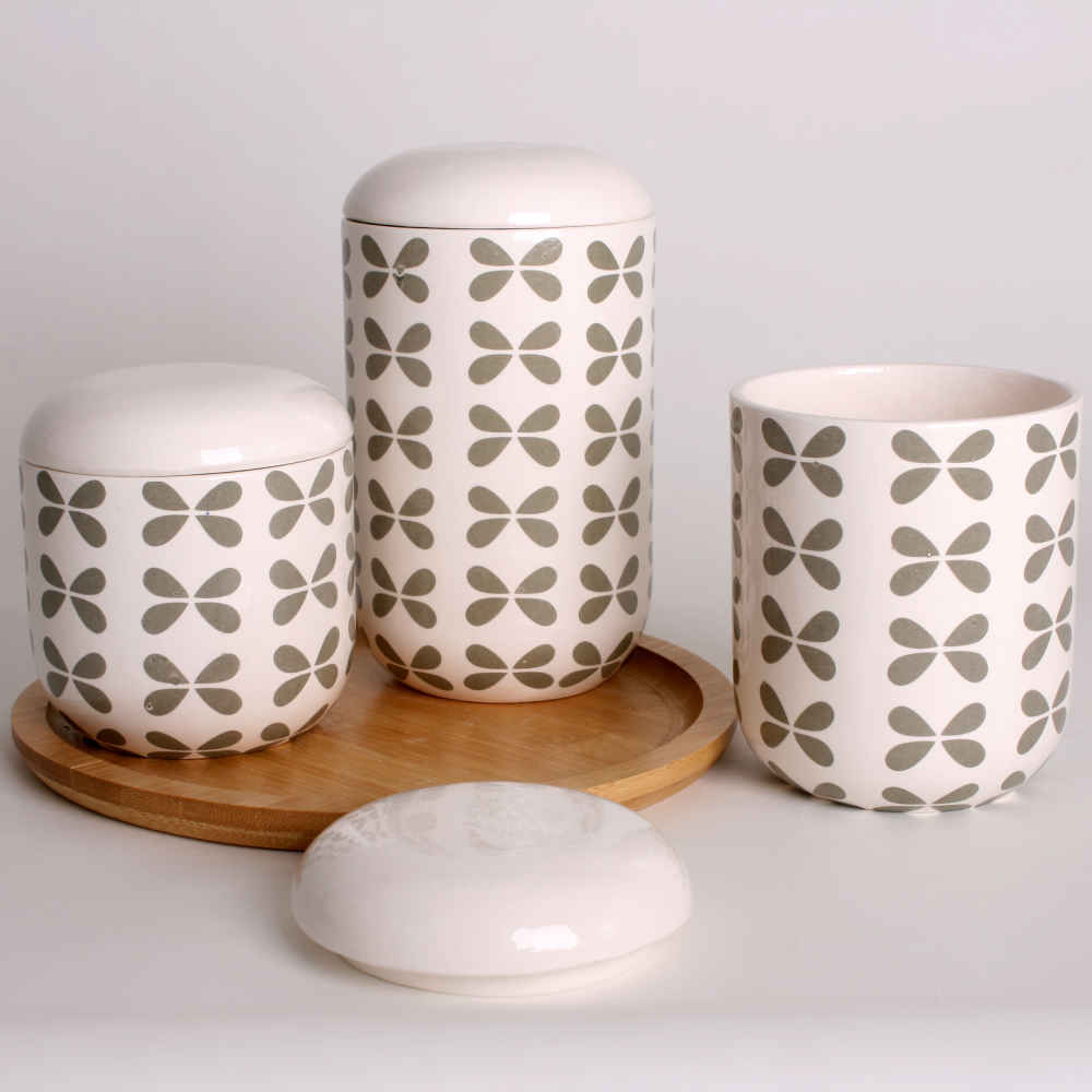 Keramische potten set – Stijlvolle opbergset voor koffie, thee & meer (set van 3)