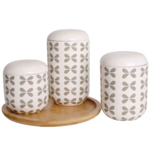 Keramische potten set – Stijlvolle opbergset voor koffie, thee & meer (set van 3)