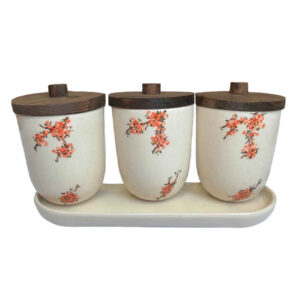 Ceramische potten set – Spring (3x)