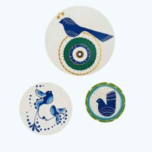 Aardewerken Borden Tabiat – Vogelkunst (Set van 3)
