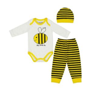 Set van 3 Pasgeboren Babykleding – Geel Bijen Model
