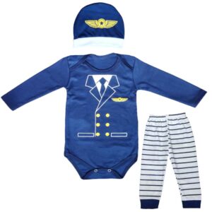 Set van 3 Pasgeboren Babykleding – Blauw Captain Model