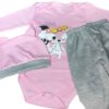 Set van 3 Pasgeboren Babykleding – Roze Vos Model