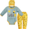 Set van 3 Pasgeboren Babykleding – Geel Jungle Model