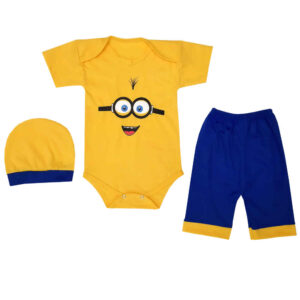 Set van 3 Pasgeboren Babykleding – Geel Minions Model