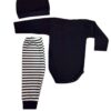Set van 3 Pasgeboren Babykleding – Navy Blauw Pilot Model