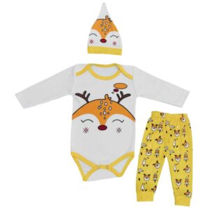 Set van 3 Pasgeboren Babykleding – Wit Roobah Model