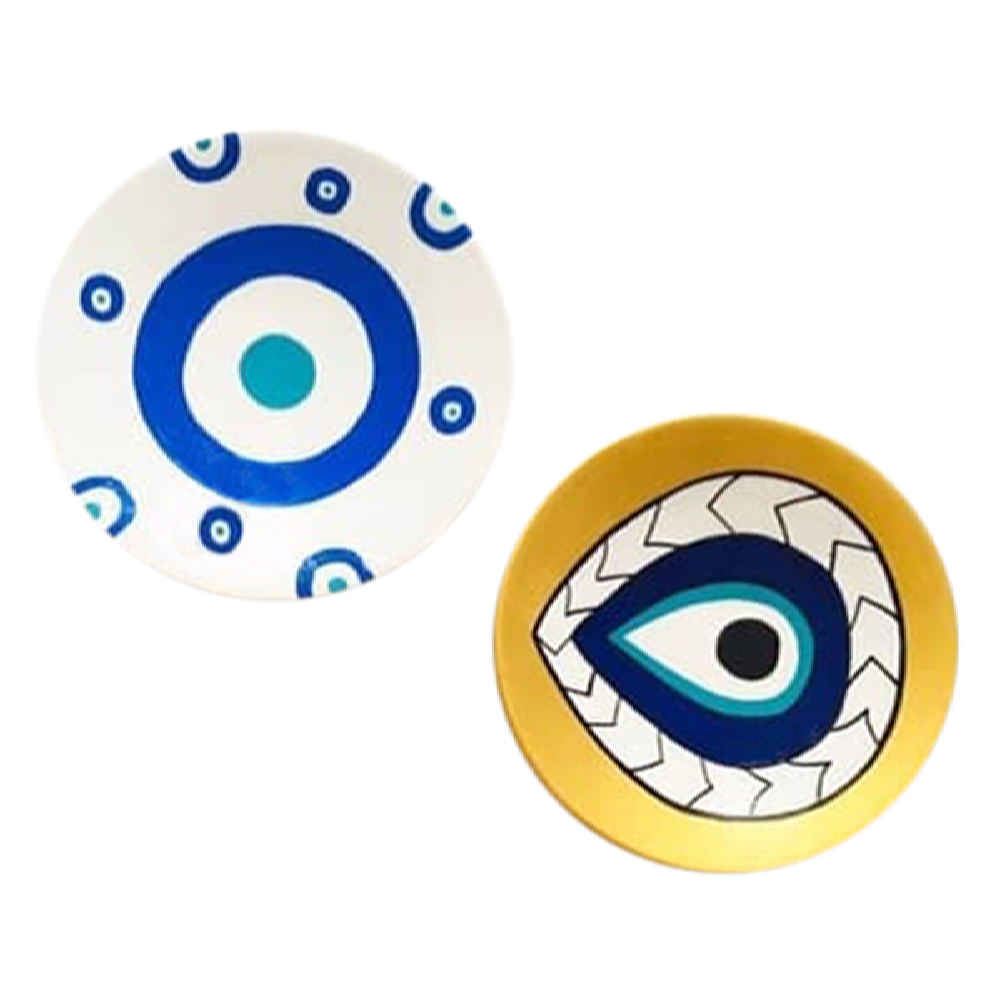 Aardewerken Borden Cheshm Nazar – Kwaad Oog (Set van 3)