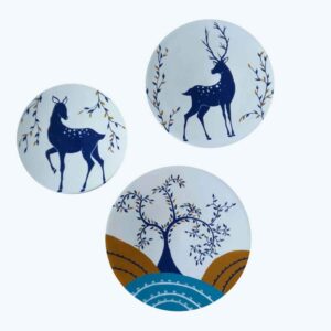 Aardewerken Borden Ghazal – Diermotieven (Set van 3)