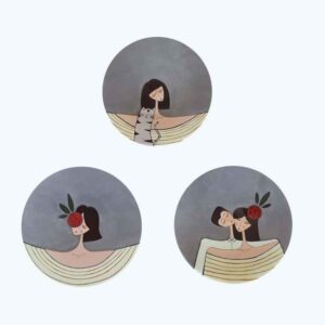 Aardewerken Borden Love’s Portrait – Handgeschilderd (Set van 3)