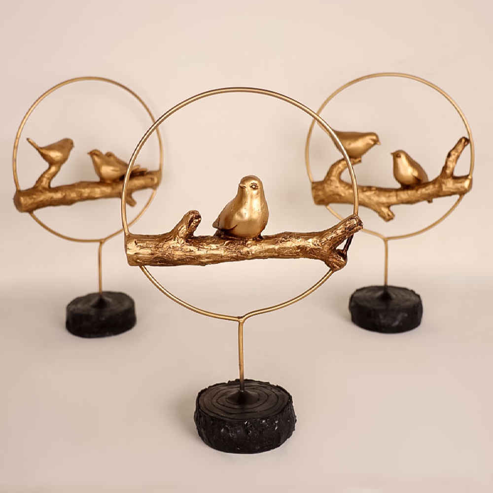Set van 3 Realistische Mus Beeldjes – Decoratieve Vogels