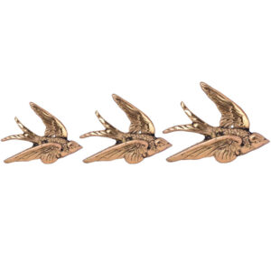 Messing Zwaluw Beeldjes – Vogelkunst (Set van 3)