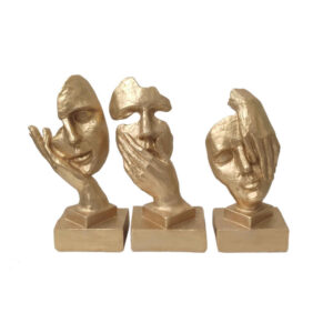 Denkende Gezichtssculpturen – Abstracte Kunst (Set van 3)