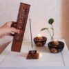 Houten wierookhouder – Model Bloem (set van 2)