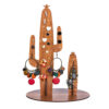 Houten sieradenhouder en organizer – Cactus model (Bruin, 2x)