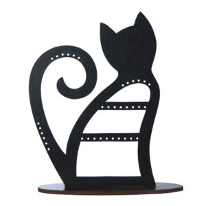 Houten sieradenhouder en organizer – Kat model (2x)