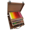 Houten kleurpotlodendoos 120 kleuren met lade – Salva-design voor kunstenaars