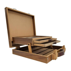 Houten kleurpotlodendoos 120 kleuren met lade – Pasargad-collectie voor kunstenaars