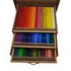 Houten kleurpotlodendoos 120 kleuren met lade – Pasargad-collectie voor kunstenaars
