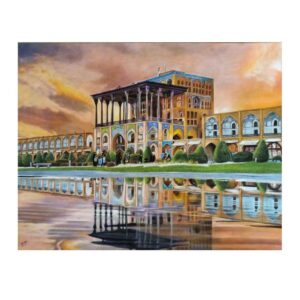 Originele realisme tekening – pastel op karton, Aali Qapu-paleis