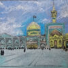 Originele realisme tekening – pastel op karton, Heiligdom van Imam Reza