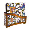 Bita Iraanse Florale Onderzetters met Houder – Vierkante Artistieke Houten Set
