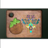 Chichak Iraanse Florale Onderzetters – Vierkante Artistieke Houten Glasonderzitter Set