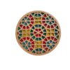 Geometrische Houten Onderzetters 2-pack – Kleurrijk Ontwerp, Boho Stijl