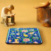 Iraanse Florale Onderzetters met Houder – Vierkante Artistieke Houten Set