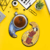 Ghajar Miniatuur Onderzetters – Iraanse Artistieke Houten Glasonderzitter Set