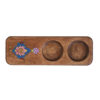Golpar Iraanse Florale Onderzetters – Rechthoekige Artistieke Houten Glasonderzitter Set