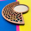 Geometrische Houten Onderzetters 2-pack – Designpatroon, Boho Tafelaccessoire
