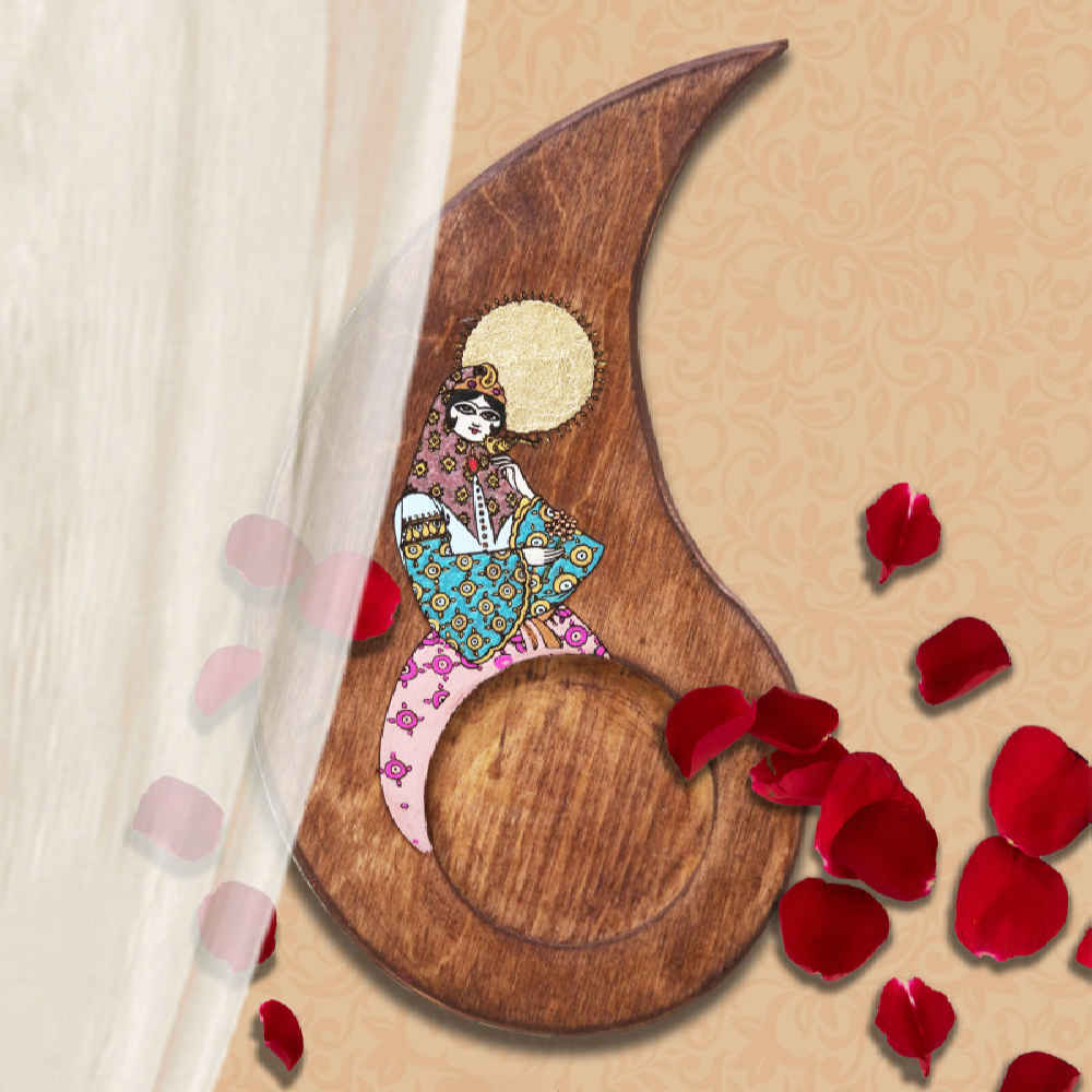 Khatoon Iraanse Onderzetters – Artistieke Houten Glasonderzitter Set