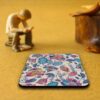 Kiana Iraanse Florale Onderzetters met Houder – Vierkante Artistieke Houten Set