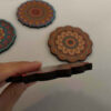 Laya Iraanse Mandala Onderzetters – Ronde Artistieke Houten Glasonderzitter Set