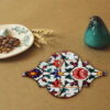 Negar Iraanse Florale Onderzetters met Houder – Artistieke Houten Set