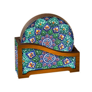Onderzetterset met Houder – Mandala Design Pegah