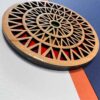 Geometrische Houten Onderzetters 2-pack – Raika-ontwerp, Boho Stijl