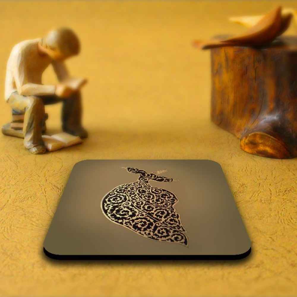Soefi Sama Dans Onderzetters met Houder – Iraanse Artistieke Houten Set