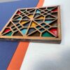 Geometrische Houten Onderzetters 2-pack – Sarv-ontwerp, Boho Stijl