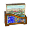 Oud Teheran Foto's Onderzetters met Houder – Vierkante Houten Glasonderzitter Set